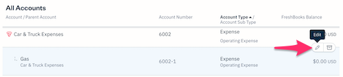 Edit button next to the account.